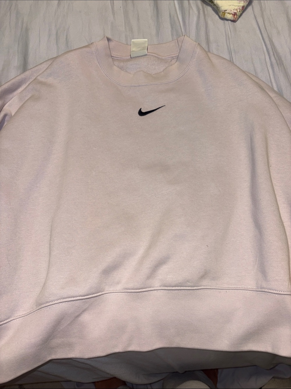 Nike Light Pink Crewneck Sweatshirt with Black Swoosh